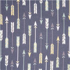 Tissu gris avec des flches pointant vers le haut et le bas Tissu par Michael Miller