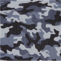 Tissu double gaze gris-bleu avec un motif de camouflage Tissu par Cosmo