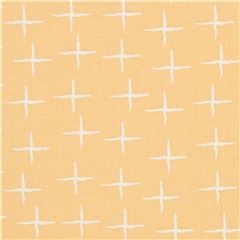 Orangefarbener Stoff mit Kreuzen von Moda Fabrics Stoff von Japanese Indie