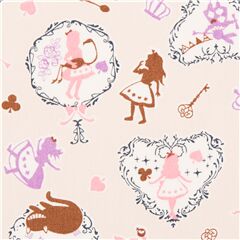 tessuto rosa pesca Alice nel paese delle meraviglie cotone oxford dal Giappone Tessuto di Japanese Indie