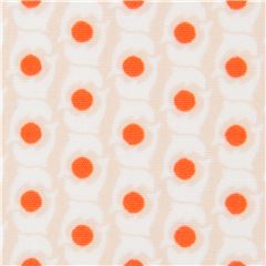 Tissu beige avec des mini-dauphins, des pois orange (coupon)
