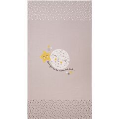 Baumwollstoff mit Mond und Sternen in Grau mit sen Kindersprchen Stoff von Michael Miller