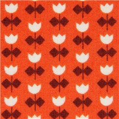 orange Blumenstoff mit Mini-Tulpen Stoff von Robert Kaufman
