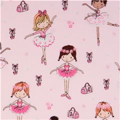 Tissu Timeless Treasures rose ple  paillettes avec des danseuses de ballet Tissu par Timeless Treasures