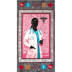 Doctoresse Serment D’Hippocrate Panneau Silhouette Tissu par Sykel Enterprises