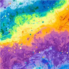 Regenbogen extra breiter Minky-Stoff mit Regenbogenfarbe (Reststück)