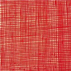 roter und taupefarbener Gittermusterstoff Stoff von Alexander Henry