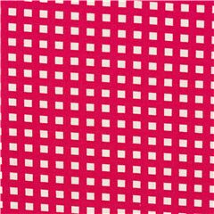 Rot-Wei Kariertes Gittermuster Stoff von Japanese Indie