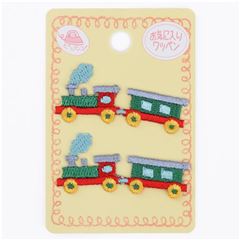 Aplique termoadhesivo pequeo parche transfer ropa tren rojo verde 2 unidades de Japanese Indie