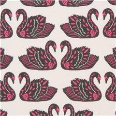 Tissu en jersey crme clair avec des cygnes Tissu par Art Gallery Fabrics