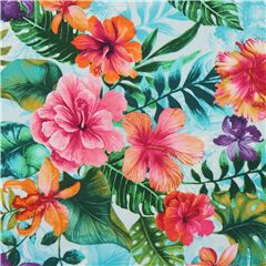 Hibiskus Paradies Tropische Blumen Bltter Stoff von Timeless Treasures