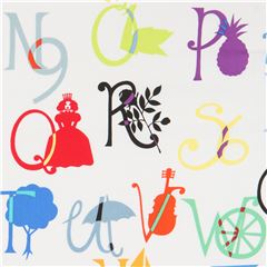 Weier Stoff mit Alphabet Stoff von Alexander Henry