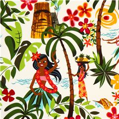 Leis Luaus Und Alohas Hawaiianische Hula-Mdchen Stoff von Alexander Henry