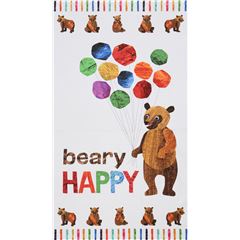 Weier Stoff mit Braunbren und Ballons von Andover Stoff von Andover Fabrics