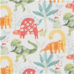 tessuto bianco dinosauri colorati Tessuto di Dear Stella