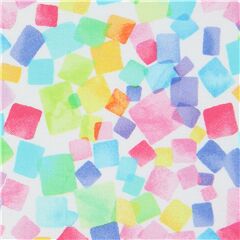 weier Stoff mit bunten Quadraten Stoff von Timeless Treasures