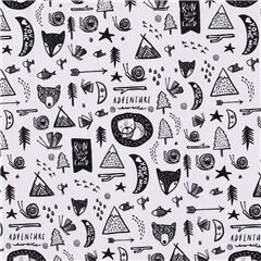Forest Theme Doodle Super Soft Cuddly Fabric by Dear Stella