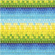Tela mosaico azul amarillo gradiente color efecto vitrificado