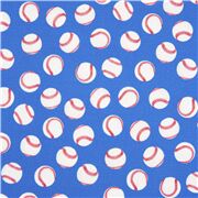 Tela de deportes azul con pelotas de béisbol