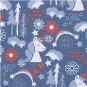 Tissu jersey avec des licornes et des hérissons
