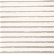 Tissu double gaze en coton à rayures grises et blanches peintes