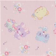 Mewkledreamy tela oxford rosa claro con gatos