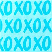 blauer XOXO Baumwollstoff