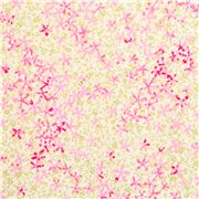 Tissu en coton crème et rose à fleurs Make a Wish