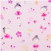 tessuto rosa ballerine nastri corone fiori