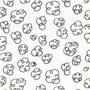 tela blanca algodón garabato negro nube Retazo