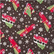 Minky Polyester Weihnachtsbaum Schnee roter Fahrzeugstoff