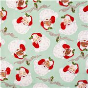Tela navideña verde menta EE. UU. Papá Noel