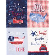 Patriotischer USA-Großmotivstoff Worte Karo Truck