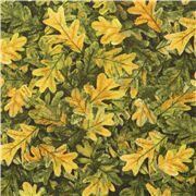 Tissu en coton impression numérique feuilles vertes jaunes