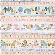 My Unicorn Loves Rainbow Words Stripes