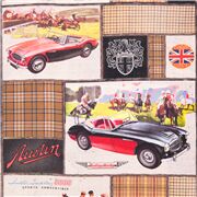 Rote und Tweed-Aufnäher Austin Healey Sport Cabrio Auto Baumwolle