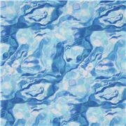 tessuto onde blu acqua costumi da bagno maglina