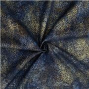 Timeless Treasures shimmery metallic gold dark blue fabric