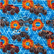 Tumbling anneaux de feu bleus Monster Jam, camions, tissu en coton USA Entertainment