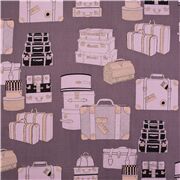 Tissu en coton USA violet valise sac de voyage