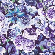 Tela EE. UU. flores peonía medianas tonos violetas Retazo