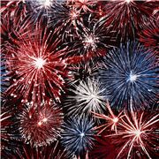 Stoff mit USA Flagge Feuerwerk blau rot weiß