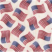Tela blanca banderitas americanas EE. UU. mini