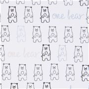 Tissu en jersey Art Gallery Fabrics blanc avec des ours coupon
