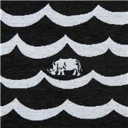 Schwarzes und graues Wellenmuster Nashorn Tier Jacquard echino