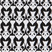 Tissu jersey noir et blanc avec des pandas