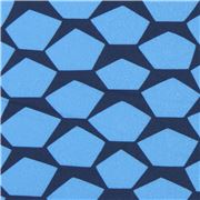 Blauer Popeline mit Fünfecken