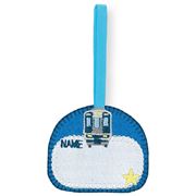 Patch porte-nom thermocollant bleu avec un train et une étoile - 1 pièce