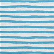 Blue Turquoise Painted Wobbly Stripes