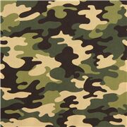 Tissu en coton avec un motif de camouflage vert style armée coupon